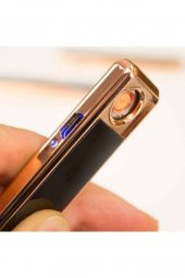 dzc kuzenler avm Siyah Alevsiz Şarjlı Usb Kızaklı Çakmak - 1