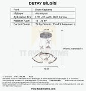 TT Aydınlatma TT307-3TPL-KR  Helezon Modeli Krom 3 Toplu 3 Renkli Ledli Avize - 4