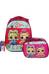 DZC KUZENLER AVM LOL ÇANTA KABARTMALI 3 GÖZLÜ BESLENMELİ OKUL ÇANTASI thumbnail 3