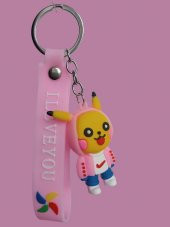 DZC KUZENLER AVM PİKACHU Karikatür Anime Figür PVC Bebek Anahtarlık Çanta Anahtarlık Süsü - 3