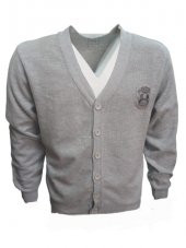 Mcl 14278 Erkek Basic Önü Düğmeli Hırka - Gri - 1