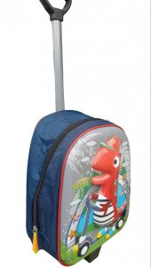 DZC KUZENLER ÇANTA DİNAZOR Tekerlekli Çocuk Sırt Çantası KABARTMALI DİNO ÇEKÇEKLİ OKUL KREŞ thumbnail 2