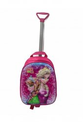 DZC KUZENLER AVM ÇEKÇEKLİ ANAOKUL İLKOKUL KREŞ FROZEN ELSA SIRT ÇANTA VALİZ - 1