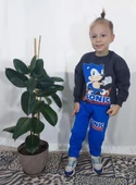 ERKEK ÇOCUK SNOOPY VE SONİC 3 İPLİK PAMUK EŞOFMAN TAKIMI - 1