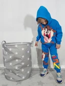 ERKEK ÇOCUK MİCKEY TAZMANYA KAPŞONLU 3 İPLİK EŞOFMAN TAKIMI thumbnail 5