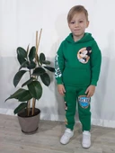 ERKEK ÇOCUK MİCKEY TAZMANYA KAPŞONLU 3 İPLİK EŞOFMAN TAKIMI thumbnail 1