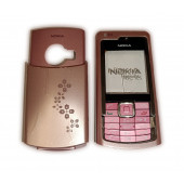 Nokia N72 Kapak Nokia N72 uyumlu Pembe Kapak ön Kapak Arka Kapak Tuş Takımı - 1
