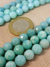 Amazonit Taşı Faset Kesim 8mm Unisex İkili Bileklik thumbnail 2