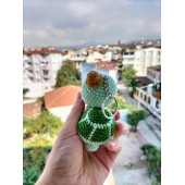 Amigurumi sevimli Tosbik kaplumbağa oyuncak anahtarlık - 2