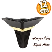 Alcazar Lüks Mobilya Kanepe Sehpa Tv Ünitesi Koltuk Ayağı Baza Ayakları Köşe 12 Cm Siyah Altın thumbnail 1