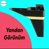 Alcazar Lüks Mobilya Kanepe Sehpa Tv Ünitesi Koltuk Ayağı Baza Ayakları Köşe 12 Cm Siyah Altın thumbnail 3