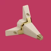 Alcazar Lüks Mobilya Kanepe Sehpa Tv Ünitesi Koltuk Ayağı Baza Ayakları Köşe 14 Cm Krem Altın thumbnail 6