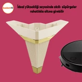 Alcazar Lüks Mobilya Kanepe Sehpa Tv Ünitesi Koltuk Ayağı Baza Ayakları Köşe 14 Cm Krem Altın thumbnail 5