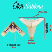 Alcazar Lüks Mobilya Kanepe Sehpa Tv Ünitesi Koltuk Ayağı Baza Ayakları Köşe 14 Cm Krem Altın thumbnail 2