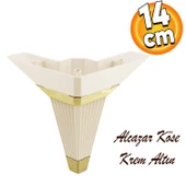 Alcazar Lüks Mobilya Kanepe Sehpa Tv Ünitesi Koltuk Ayağı Baza Ayakları Köşe 14 Cm Krem Altın thumbnail 1