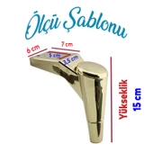 Maya Lüks Mobilya Kanepe Sehpa Tv Ünitesi Koltuk Ayağı 15 Cm Altın Baza Ayakları thumbnail 2