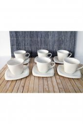 Lüx Porselen Türk Kahve Fincanı Takımı 6,lı Set Ckr2694 - 1