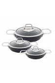 Zest Zgkos Gusto 6 Parça Cam Kapaklı Granit Omlet Set - 1