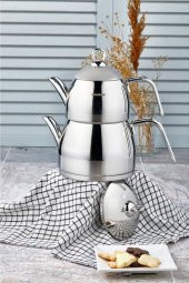 Çelik Çaydanlık Aile Boy 2884 Sade - 1