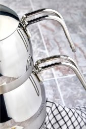 Premıum Mını Boy Çelik Çaydanlık Gümüş Ckr2920 - 4