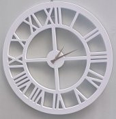 Hobi ADN 90271 Dekoratif Duvar Saat Ahşap MDF CNC Kesim Beyaz Renk MODEL El Yapım - 8
