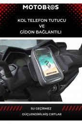 Motosiklet Sürücüsü Kol Ve Gidona Takılabilir Çantalı Telefon Tutucu 6,5"e Kadar - 1