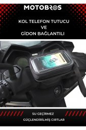Motosiklet Sürücüsü Kol Ve Gidona Takılabilir Çantalı Telefon Tutucu 6,5"e Kadar - 2