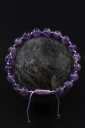 Ametist Doğal Taş Makrome Örme Bileklik - 1