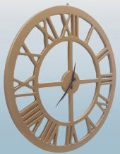 Hobi ADN 90272 Dekoratif Duvar Saat Ahşap MDF CNC Kesim Parlak Gold Renk El Yapım - 2