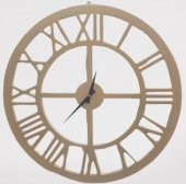 Hobi ADN 90272 Dekoratif Duvar Saat Ahşap MDF CNC Kesim Parlak Gold Renk El Yapım - 6