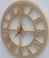 Hobi ADN 90272 Dekoratif Duvar Saat Ahşap MDF CNC Kesim Parlak Gold Renk El Yapım - 7