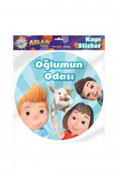 Aslan Oğlumun Odası Kapı Sticker, Çocuk Odası Duvar Sticker - 3