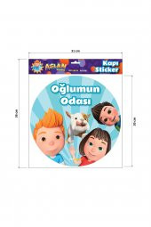 Aslan Oğlumun Odası Kapı Sticker, Çocuk Odası Duvar Sticker - 4