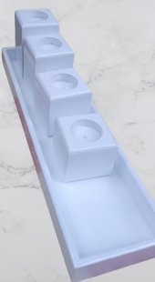 Hobi ADN 90273 Dekoratif Mumluk Ahşap MDF Parlak Beyaz MODEL El Yapım - 5