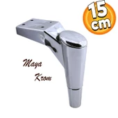 Maya Lüks Mobilya Kanepe Sehpa Tv Ünitesi Koltuk Ayağı 15 Cm Krom Baza Ayakları - 1