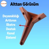 Kale Lüks Mobilya Koltuk Kanepe Sehpa Tv Ünitesi Ayağı 12 Cm Kahverengi Ahşap Desenli Ayakları thumbnail 4