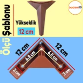 Kale Lüks Mobilya Koltuk Kanepe Sehpa Tv Ünitesi Ayağı 12 Cm Kahverengi Ahşap Desenli Ayakları thumbnail 2