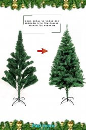 Süsleme Seti Yılbaşı Çam Ağacı Renkli Işığı Ve Yeni Yıl Süsleri Noel Paketi 180 Cm 400 Dal - 3