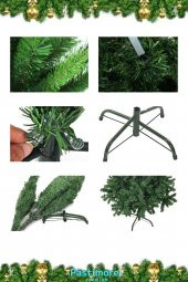 Süsleme Seti Yılbaşı Çam Ağacı Renkli Işığı Ve Yeni Yıl Süsleri Noel Paketi 180 Cm 400 Dal - 5