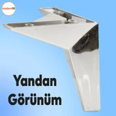 Kale Lüks Mobilya Kanepe Sehpa Tv Ünitesi Koltuk Ayağı 15 Cm Krom Renk Baza Ayakları thumbnail 3