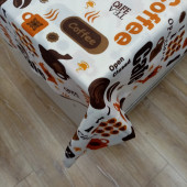 Hayat Home 140X140 Cafe Desen Kahve Polyester Dertsiz Masa Örtüsü - 4