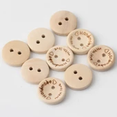 Hand Made With Love Yazılı Ahşap Düğme (25 Adet) thumbnail 3