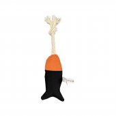 Pet Comfort İpli Balık Su Geçirmez Kedi Oyuncağı Siyah-Turuncu Ø6cm, 24cm - 1
