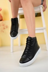 Tomiross-Carla Kadın Siyah Beyaz Yarım Boğazlı Spor Sneaker Ayakkabı CARLA-17-F - 2
