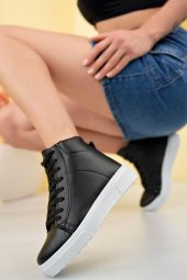 Tomiross-Carla Kadın Siyah Beyaz Yarım Boğazlı Spor Sneaker Ayakkabı CARLA-17-F - 3