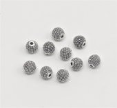 Tesbih Sakarya 8 mm - Küre Kesim - Boş Nokta Desenli Yuvarlak Metal Boncuk - 1