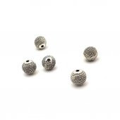 Selderesi 10 Adet 8Mm Boş Nokta Desenli Yuvarlak Küre Kesim Metal Boncuk - 1