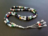 Tesbih Sakarya Doğal Taş Namaz Tesbihi 99lu Çok Renkli - 1