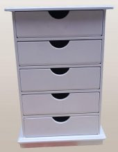 Hobi 90276 Dekoratif Takı Şifonyer Ahşap MDF Parlak Beyaz CNC Kesim MODEL El Yapı - 1