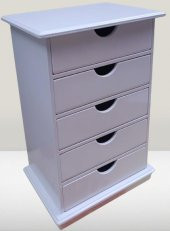 Hobi 90276 Dekoratif Takı Şifonyer Ahşap MDF Parlak Beyaz CNC Kesim MODEL El Yapı - 6